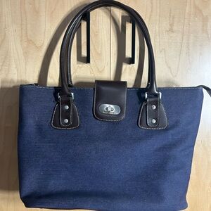 Mossimo Denim and Brown Tote Bag